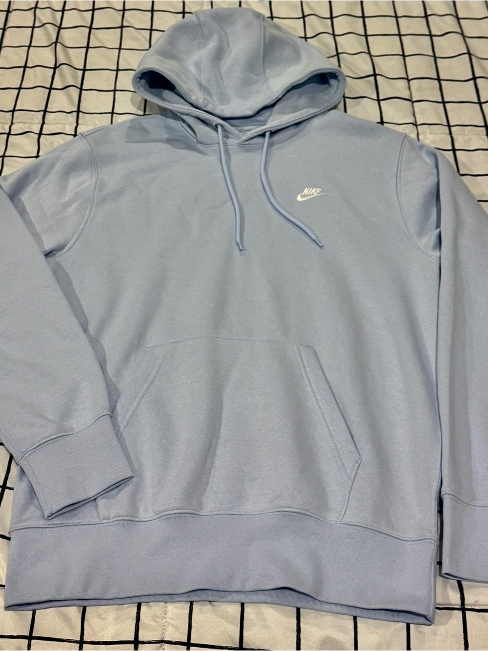 Nike Sky Blue Pullover Hoodie with White Swoosh